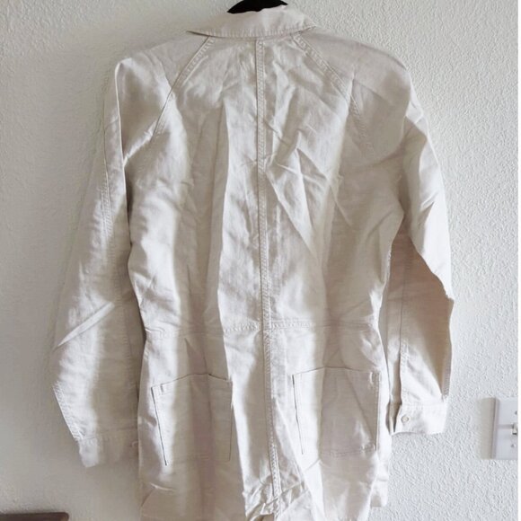 Outerknown Jumpsuit SHORTS Sz SM, Natural Cream, Long Sleeve, Zip up, Pockets! - Picture 6 of 6